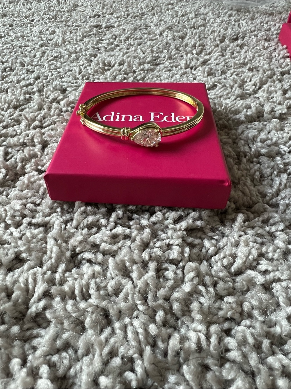 Adina Eden Moissanite Bezel Pear Stone Bangle